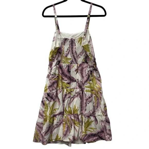 LOFT Sundress Tiered Sleeveless Casual‎ Tropical Print Dress Size 8 - Picture 4 of 13